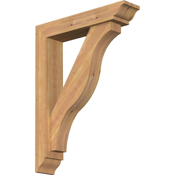 Ekena Millwork Funston Traditional Smooth Bracket w/ Offset Brace, Western Red Cedar, 5 1/2"W x 26"D x 34"H BKT0604X26X34FST01SWR - main